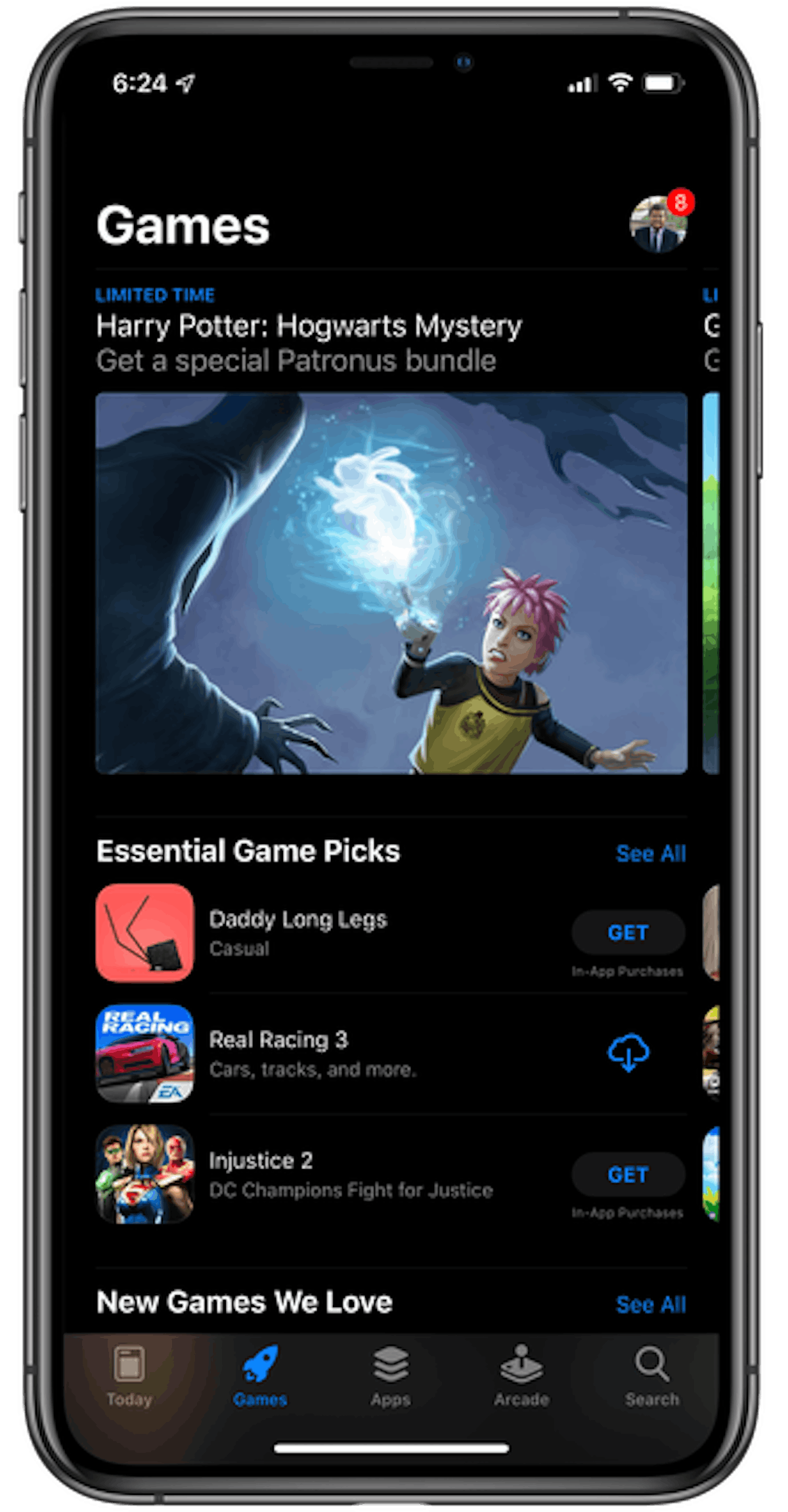 A closer look at what the AppStore will look like with dark mode enabled